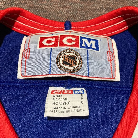 Vintage 90s New York Rangers CCM NHL Jersey Blue Size Small - Picture 3 of 9